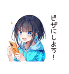 空っぽ冷蔵庫★デリバリー女子（個別スタンプ：12）