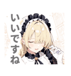 片目隠しの金髪メイド女子スタンプ（個別スタンプ：6）