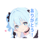 ライトブルーガールスタンプ（個別スタンプ：4）