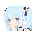 ライトブルーガールスタンプ（個別スタンプ：15）