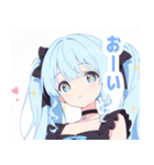 ライトブルーガールスタンプ（個別スタンプ：18）