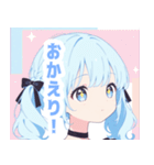 ライトブルーガールスタンプ（個別スタンプ：28）