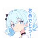 ライトブルーガールスタンプ（個別スタンプ：35）