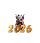 動く！新年猫ミーム(2026)（個別スタンプ：1）