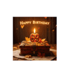 動く！お祝い誕生日ケーキ(49～72才用)（個別スタンプ：21）