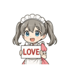 メルフィ：ピンクメイドスタンプ Vol.1（個別スタンプ：5）