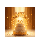 飛び出す！お祝い誕生日ケーキ(49～72才用)（個別スタンプ：2）