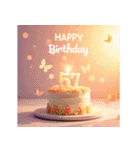 飛び出す！お祝い誕生日ケーキ(49～72才用)（個別スタンプ：9）