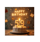 飛び出す！お祝い誕生日ケーキ(49～72才用)（個別スタンプ：11）