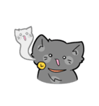 灰色ねこ、ルナ（個別スタンプ：24）