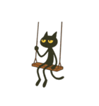 けだる黒猫の無言＋ワンポイント シュール（個別スタンプ：4）