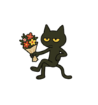 けだる黒猫の無言＋ワンポイント シュール（個別スタンプ：6）
