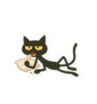 けだる黒猫の無言＋ワンポイント シュール（個別スタンプ：9）
