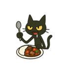 けだる黒猫の無言＋ワンポイント シュール（個別スタンプ：10）