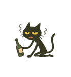 けだる黒猫の無言＋ワンポイント シュール（個別スタンプ：15）