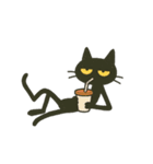 けだる黒猫の無言＋ワンポイント シュール（個別スタンプ：16）