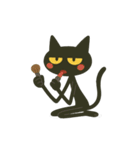 けだる黒猫の無言＋ワンポイント シュール（個別スタンプ：21）