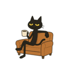 けだる黒猫の無言＋ワンポイント シュール（個別スタンプ：34）