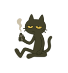 けだる黒猫の無言＋ワンポイント シュール（個別スタンプ：35）