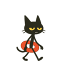 けだる黒猫の無言＋ワンポイント シュール（個別スタンプ：37）