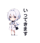 白衣女子のゆるっとスタンプ（個別スタンプ：2）