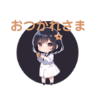 白衣女子のゆるっとスタンプ（個別スタンプ：7）
