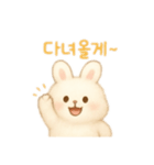 ふわふわうさぎ韓国語（個別スタンプ：3）
