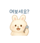 ふわふわうさぎ韓国語（個別スタンプ：8）