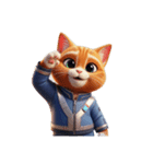【敬礼猫】（個別スタンプ：4）