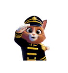 【敬礼猫】（個別スタンプ：8）