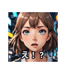 表情豊かな女の子【日本語スタンプ】（個別スタンプ：2）