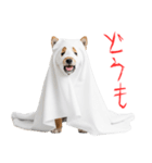 怖いけど可愛い！？おばけ風柴犬。（個別スタンプ：20）