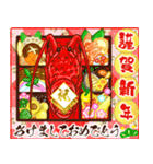 飛び出す！冬と新春幸運を呼ぶ寿と祝い.再販（個別スタンプ：2）