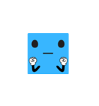 小さな青い男の面白い表情 V.01（個別スタンプ：22）
