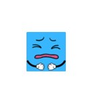 小さな青い男の面白い表情 V.01（個別スタンプ：31）