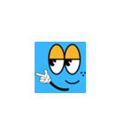 小さな青い男の面白い表情 V.01（個別スタンプ：33）