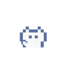 動くドットねこ！！2-1 白猫（個別スタンプ：1）