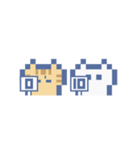 動くドットねこ！！2-1 グレー猫（個別スタンプ：22）