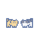 動くドットねこ！！2-1 グレー猫（個別スタンプ：24）