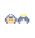 動くドットねこ！！2-2 黒猫（個別スタンプ：21）