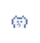 動くドットねこ！！2-2 白猫（個別スタンプ：1）