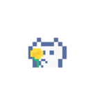 動くドットねこ！！2-2 白猫（個別スタンプ：9）