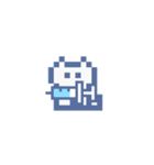 動くドットねこ！！2-2 白猫（個別スタンプ：18）