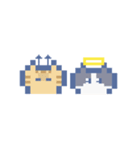 動くドットねこ！！2-2 白猫（個別スタンプ：21）