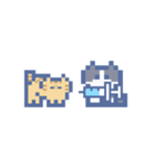 動くドットねこ！！2-2 白猫（個別スタンプ：24）