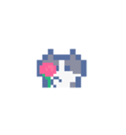 動くドットねこ！！2-2 ハチワレ（個別スタンプ：8）