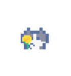 動くドットねこ！！2-2 ハチワレ（個別スタンプ：9）