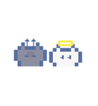 動くドットねこ！！2-2 ハチワレ（個別スタンプ：21）