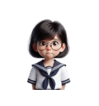 メガネをかけたかわいい女の子 （NT） v.1（個別スタンプ：1）