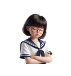 メガネをかけたかわいい女の子 （NT） v.1（個別スタンプ：4）
